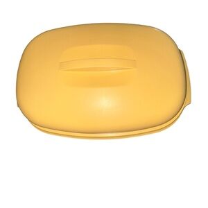 Vintage Tupperware Oval Microwave Steamer Cooker Yellow 1273-4 W Insert & Lid